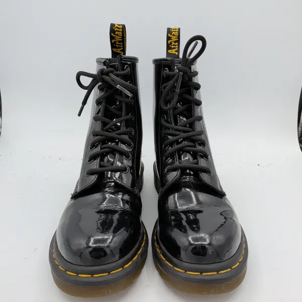 Dr. Martens 1460 W Black‎ Patent Leather Lace Up Combat Boots Womens US 6 EU 37 - Image 3