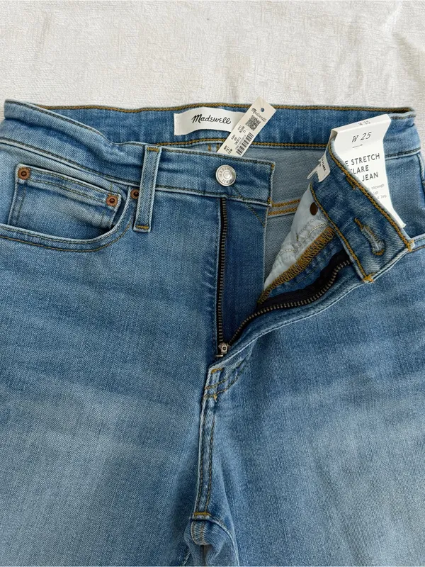 Madewell The Stretch Flare Crop Jeans High Rise Blue Size 25 NWT - Image 7