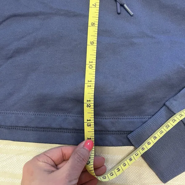 Gymshark Cropped Hoodie Sweatshirt Womens Medium Blue Athletic Workout - Image 5