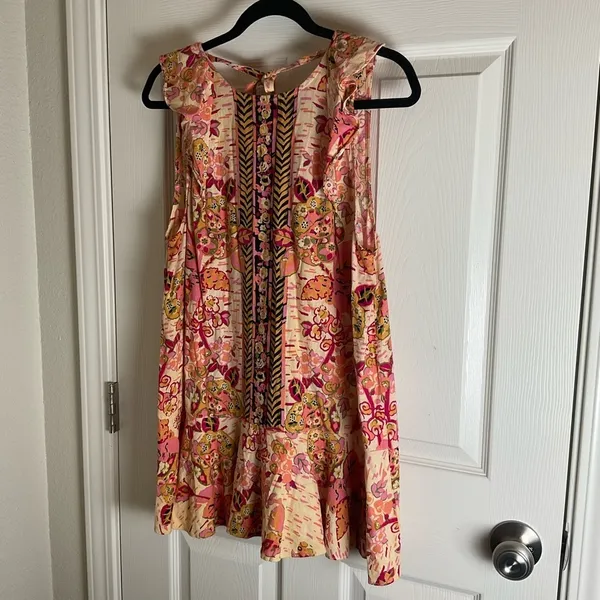 Free People "Summer in Tulum Floral Printed Linen Tunic Top - Size M⁠ - Image 2