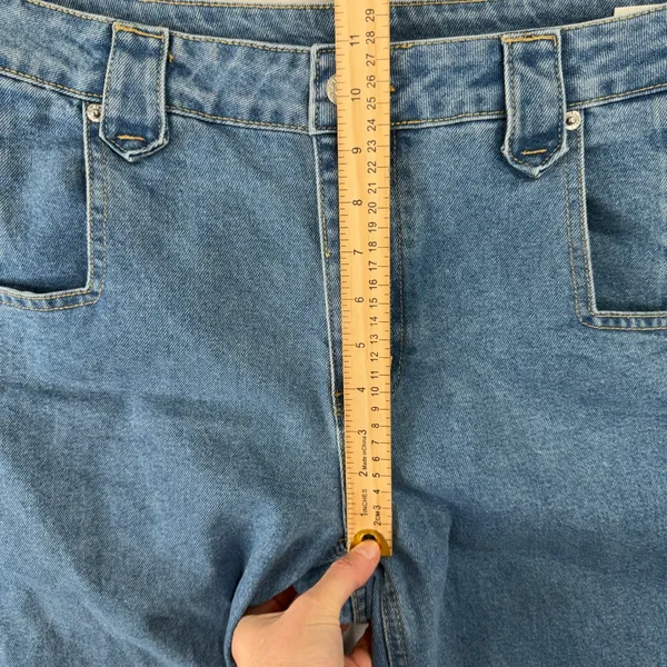 Y2K Baggy Large 34 Jeans Wide Leg High Waisted Blue Medium Wash Grunge Punk 90s - Image 10