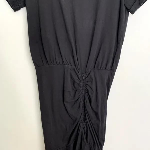 Veronica Beard Pima Cotton Ruched Black Mini Dress Womens Small - Image 6