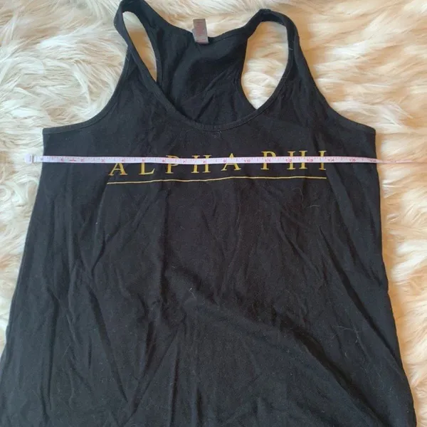 Mr. Alpha Phi 2016 Black and Gold Tank Top Size Large - Image 2