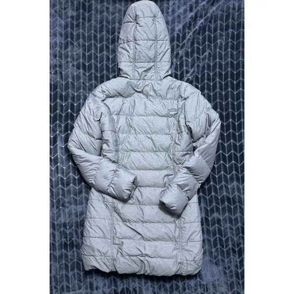THE NORTH FACE Women's 550 Goose Down Hooded Zip Quilt Puffer Gray Coat Size S - Image 10