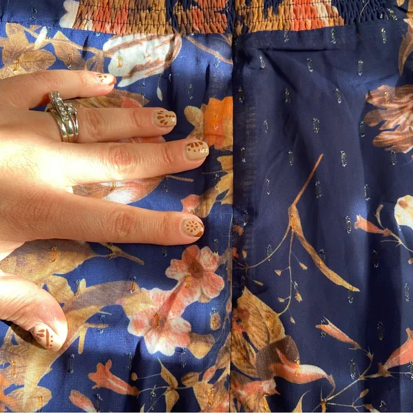 NWOT Lulus Stunning Favorite Navy Blue Floral Ruffled High-Low Maxi Dress - Image 7