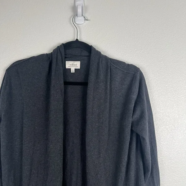 Wilfred Aritzia Womens Open Front Knit Silk Cashmere Blend‎ Cardigan Gray Sz M - Image 3