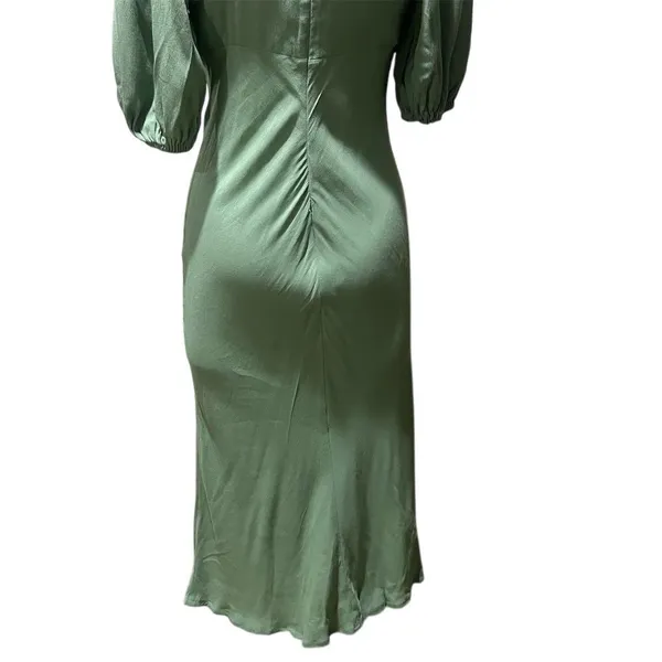 ASTR The Label Women's Green Midi Dress Size M Puff Sleeve Casual - Image 8