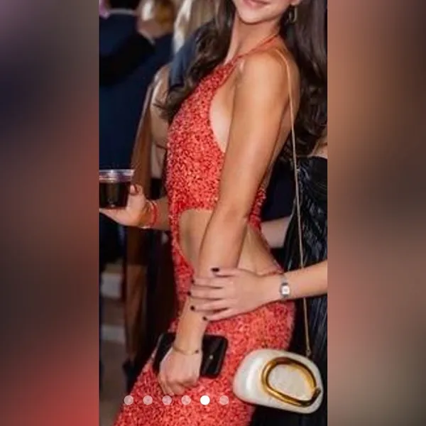 NEW Retrofête Katerina Sequin Dress - Calypso Coral size XS - Image 6