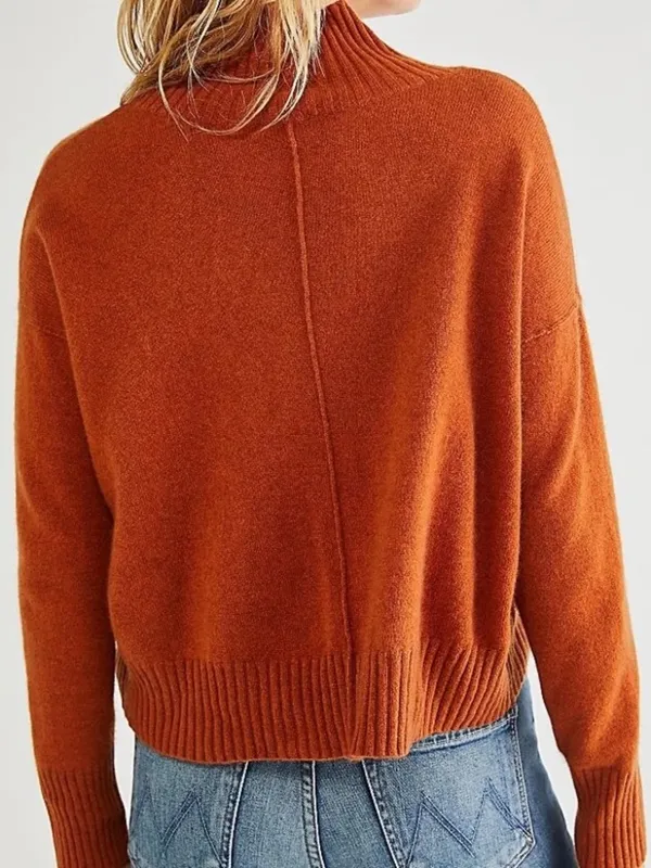 Free People Poppy Cashmere Turtleneck Sweater Copper - Image 4