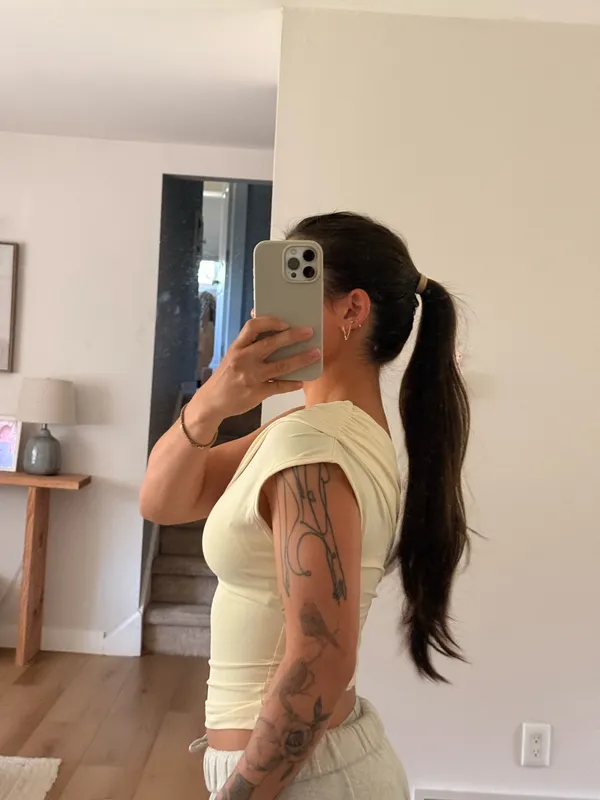 Off the shoulder butter yellow top - Image 2