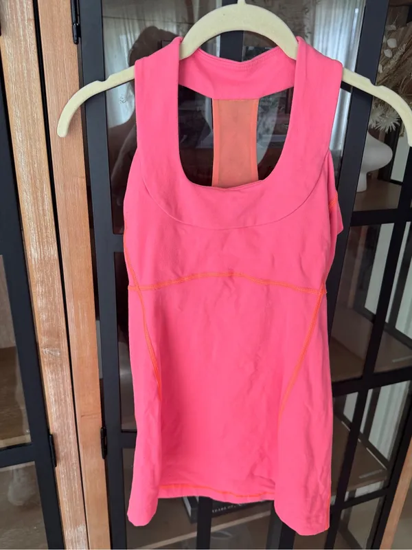 Lululemon Scoop Neck Tank top Luon Neon Flare mesh sports bra racerback - Image 7