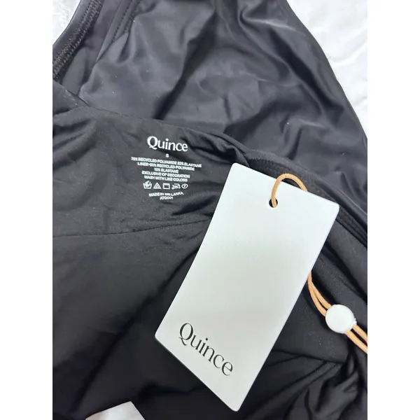 NWT Quince Black Italian Plunge One-Piece Swimsuit Size Small - Image 5