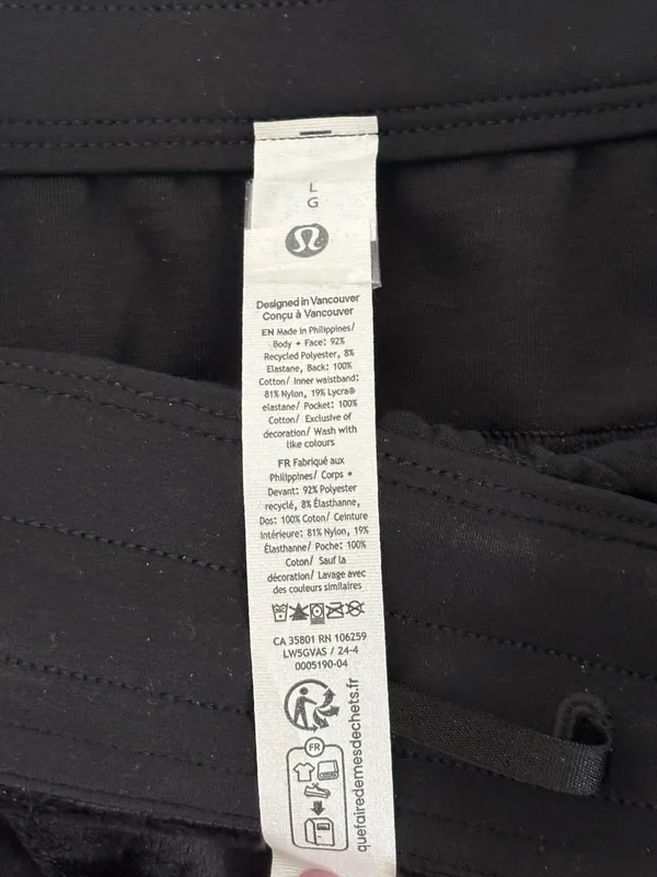 Lululemon Black Stretch Athletic Jogger Pants Women’s Large - Image 6