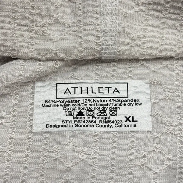 Athleta Hoodie Womens XL Grey Seamless Pointelle Knit Long Sleeve‎ Thumbhole - Image 5
