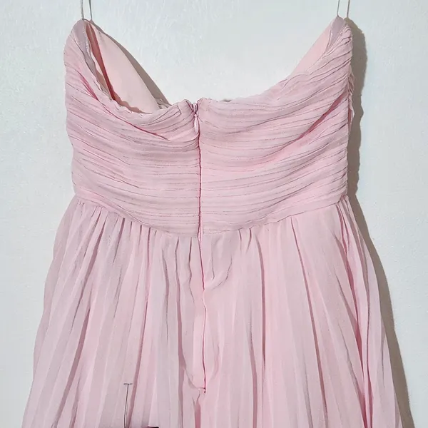 Lulus Pink Tiered Strapless Maxi Dress NWT Size XS Pink Wedding Guest Dress - Image 6