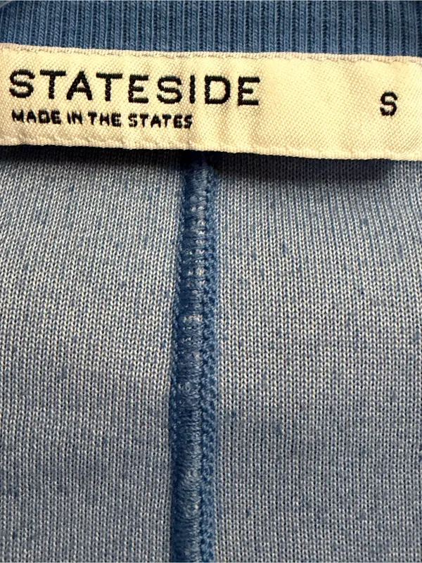 Stateside Women's Blue Quarter-Zip V-Neck Sweater - Image 4