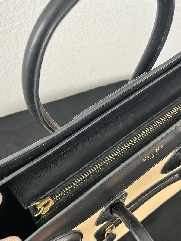 Celine Luggage Tote Tricolor Leather Micro Top Handle Handbag - Image 8