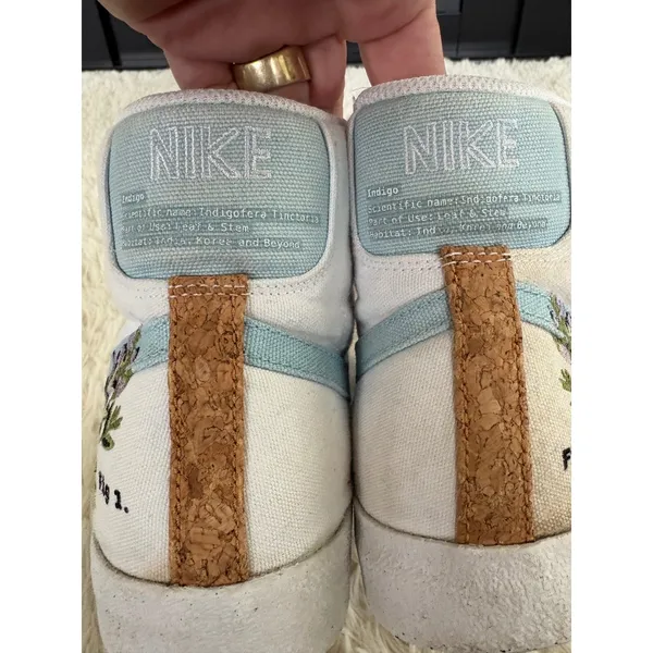 Nike Blazer Mid 77 SE Indigo White‎ Blue Botanical Cork High Top Sneakers 6.5 - Image 7