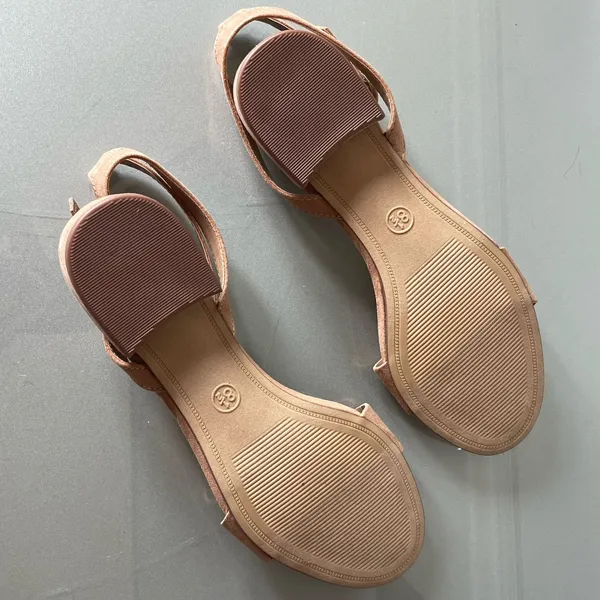 Cushionare Nude Suede Block Heel Sandals – Memory Foam – Size 8.5 – Excellent Condition - Image 7