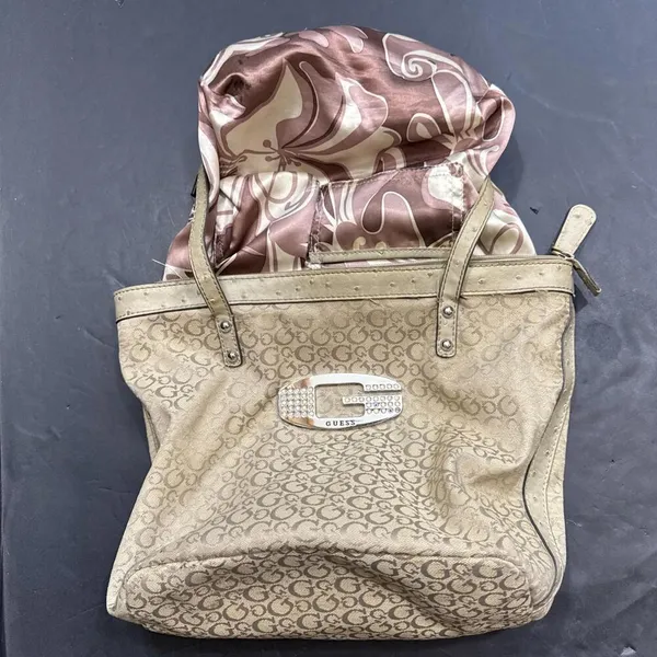 Vintage Guess Purse Y2K Monogram Logo Beige Tan‎ Hand Bag - Image 5