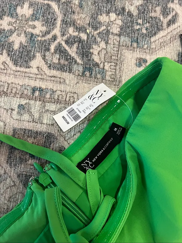 Short romper Green Halter High-Low Skirt - Image 4