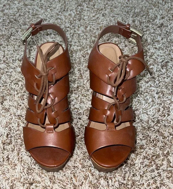 Brown Platform Wedges Size 7 - Image 2