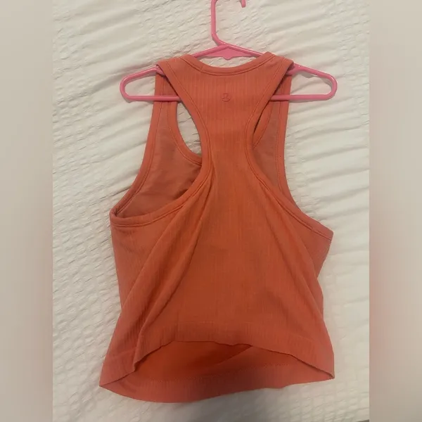 Lululemon Orange Ebb to Street Cropped Racerback Tank - Image 2
