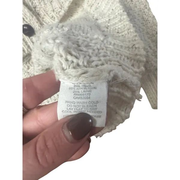 BDG Cream Cable Knit Button Front Cardigan Sweater Women's Size‎ S - Image 4