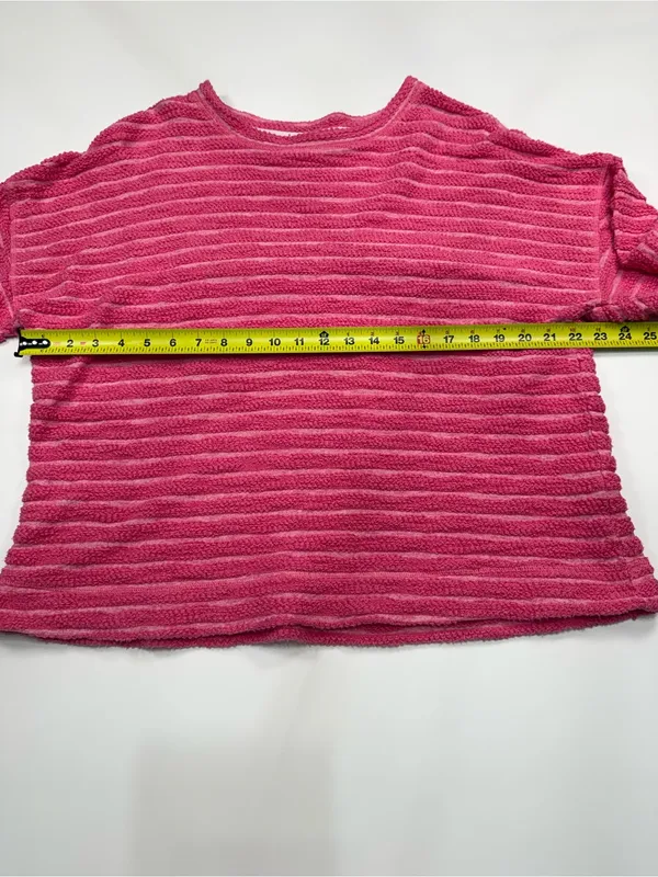 Escape 100% Cotton Fuchsia Textured Knit Pullover White Size M - Image 4