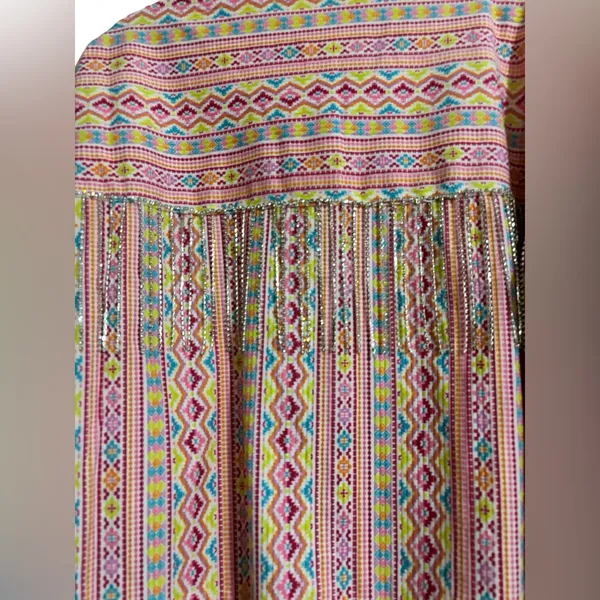 NEW Savanna Jane Jacket Womens Medium Aztec Corduroy Rhinestone Fringe Western - Image 5