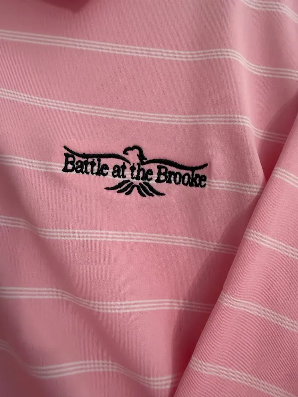 Adidas Pure Motion Pink & White Mens Golf Polo Shirt - Image 3