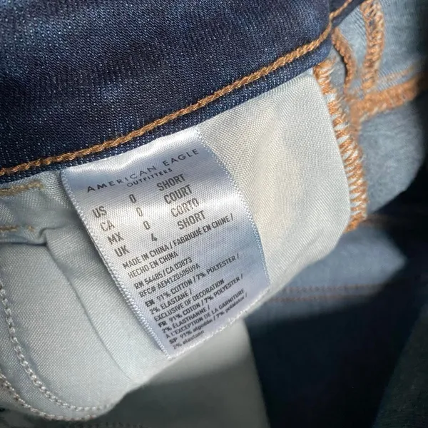 American Eagle Super High Rise Jeggings Dark Wash Distressed Normcore Softgirl - Image 3