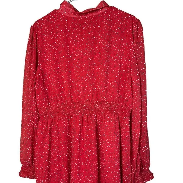 Suzanne Betro Red and Ivory‎ Polka Dot Button Front Dress XL - Image 8