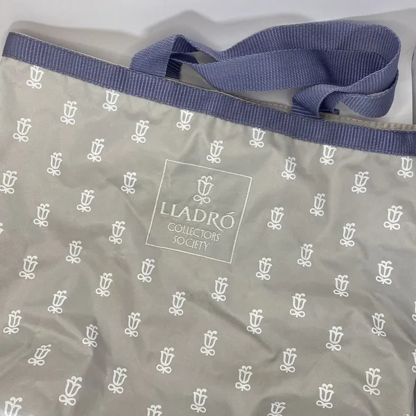 Lladro Collectors Society Tote Bag Gray White Nylon Straps Handle‎ - Image 2