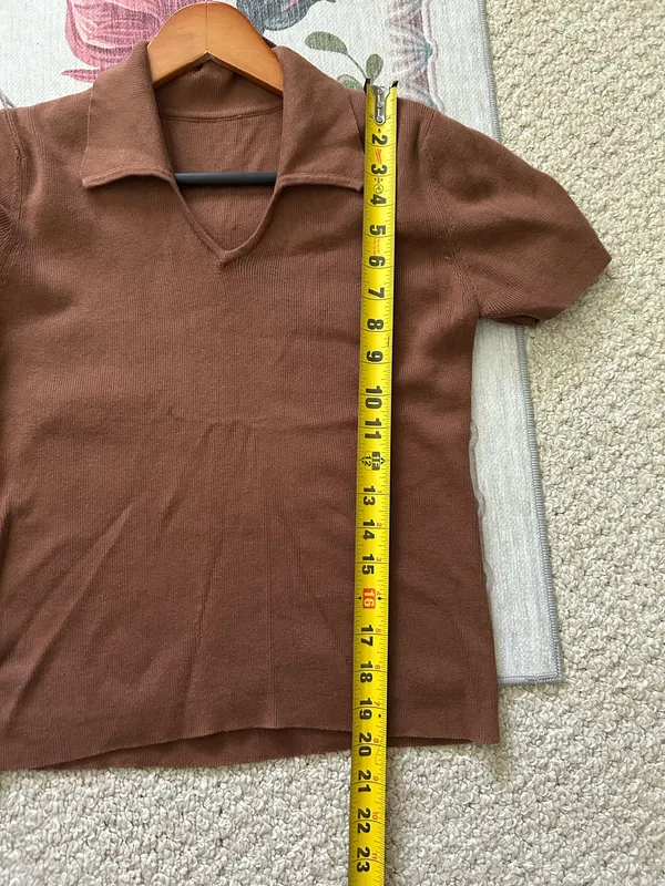 Unbranded ribbed collared shirt Brown - Image 5