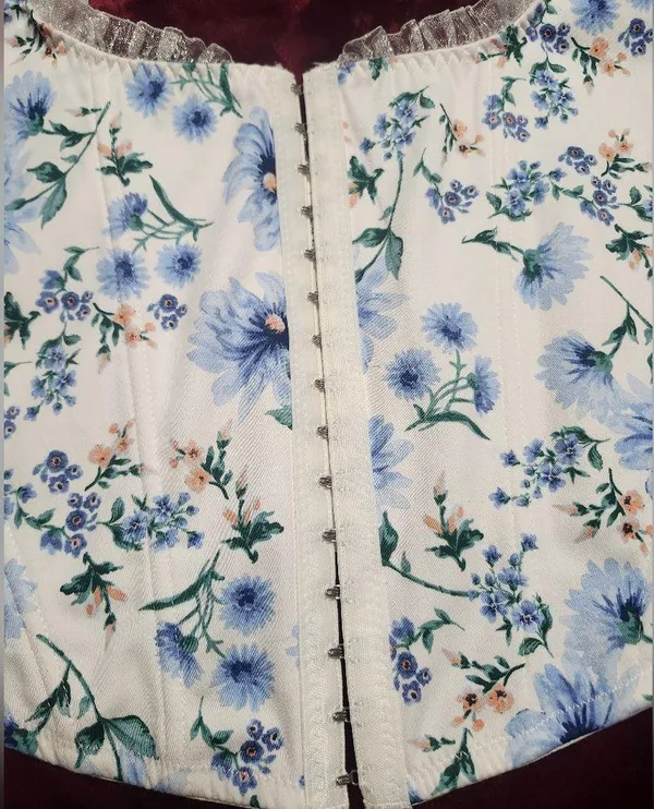 NWT Altar'd State Alex Floral Corset In blue Size L - Image 4