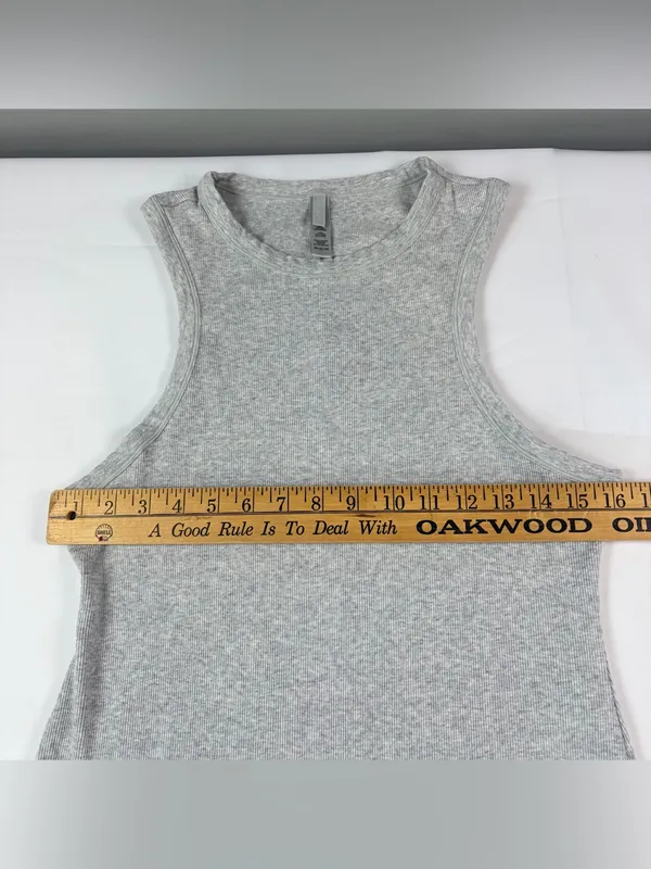 SKIMS Cotton Ribbed Heather Gray Tank Dress Women's Plus Size 3XL - Image 3