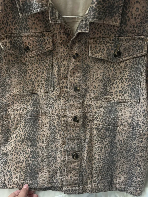 Dear John Leopard Denim Jacket coat animal print - Image 8