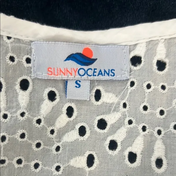 White Eyelet Swim Cover - Image 6