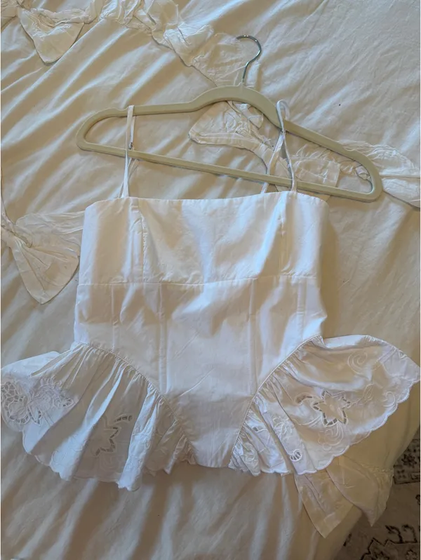 Zara White Camisole With Lace Detail - Image 2