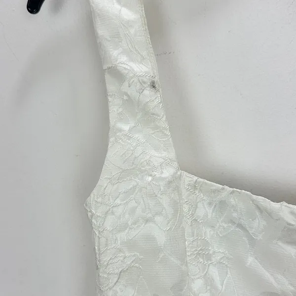 Lulus Radiant Flair Ivory Floral Jacquard Bustier Skort Romper Bridal XS NWT - Image 15