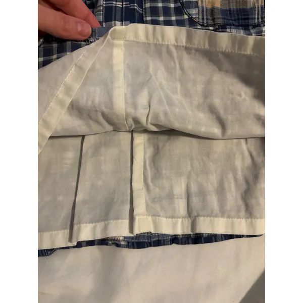 Ann‎ Taylor Loft Skirt Patchwork Plaid Blue Preppy Mini 8 - Image 5