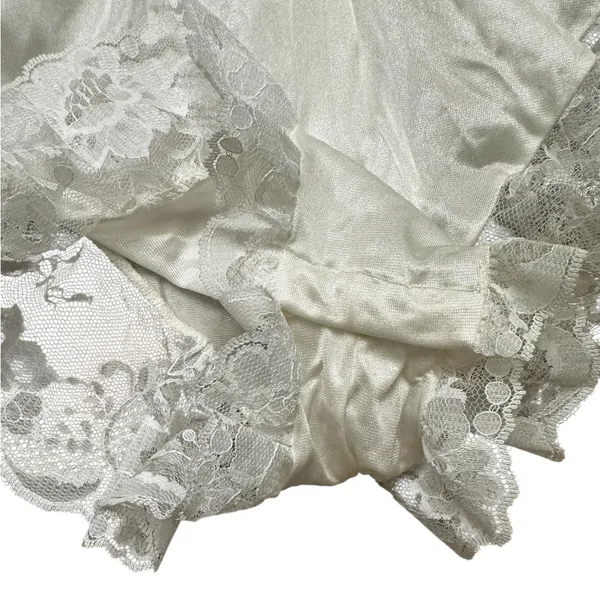 Vintage Tosca Teddy Lingerie White Nylon Pink Ruffle Lace Coquette Sexy Feminine - Image 5