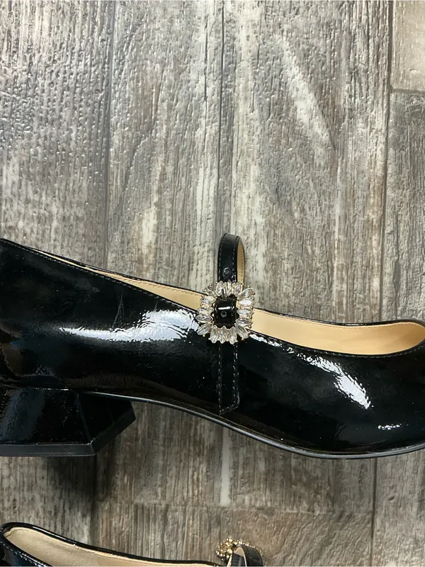 Jessica Simpson Black Patent Mary Jane Pumps with Jeweled Buckle Size 8.5 - Image 11