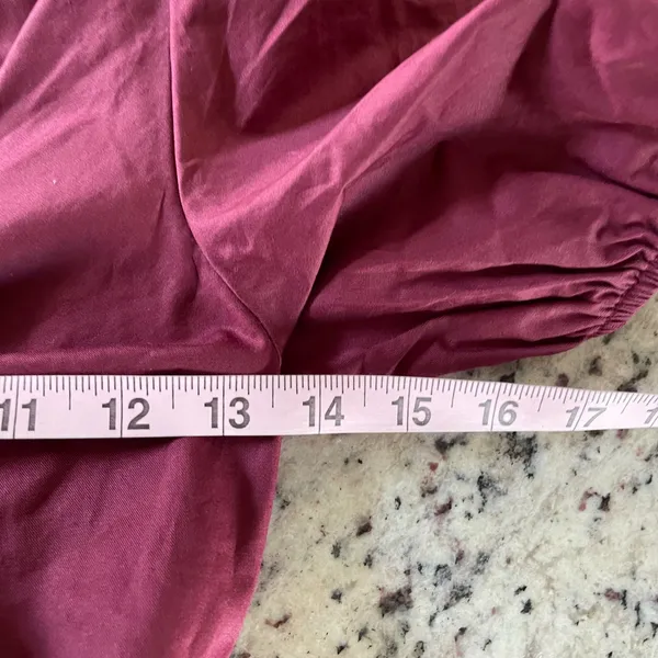 Lulus Midi Dress Wmns XS Burgundy Cottagecore Puff Sleeve Tiered Back Cutout Tie - Image 10