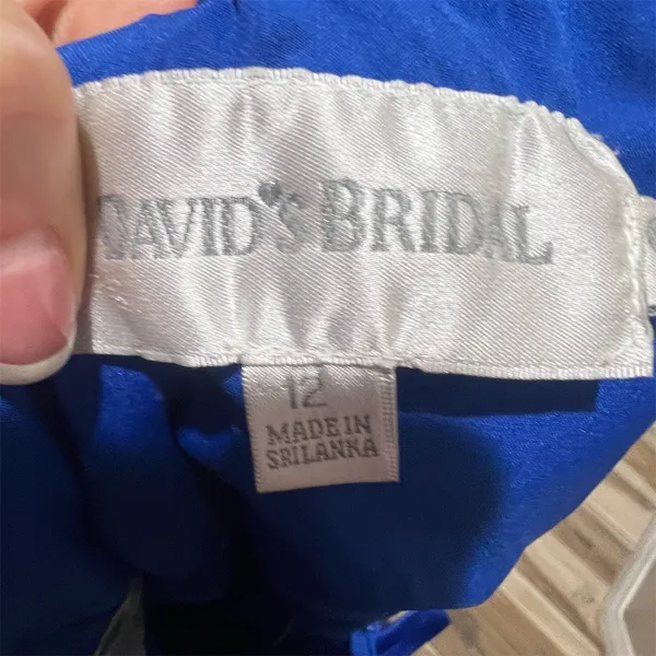 David's Bridal Dress Womens Size 12 Cobalt Blue A-Line Knee Length - Image 9