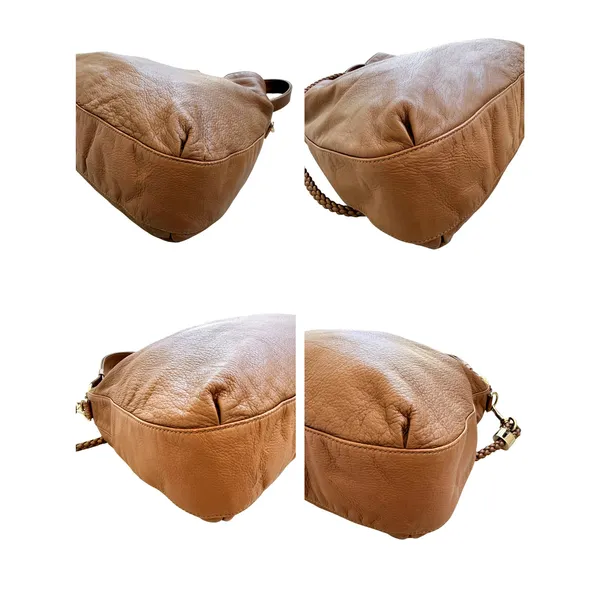 Gucci G Wave Large Hobo Bag Brown Pebbled Leather Rare Crocodile Trim 232931 - Image 11