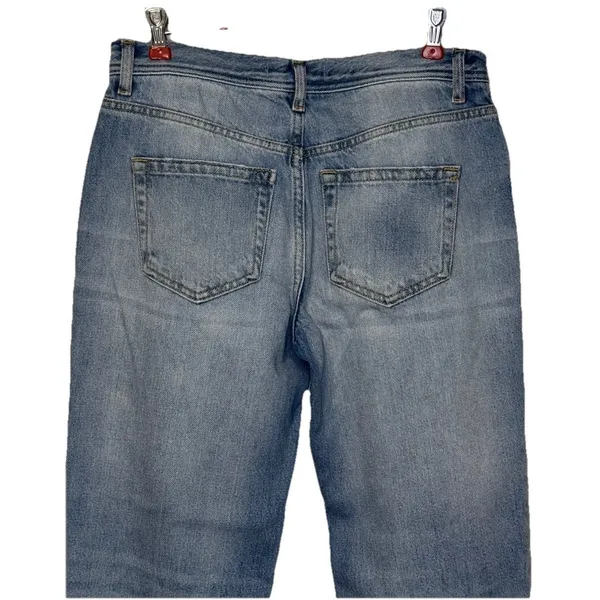 We The Free Women's Jeans Distressed Ripped Button Fly Crop Raw‎ Hem Denim 26 - Image 9