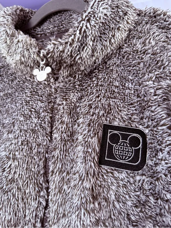 Disney Parks Full Zip Plush Fleece Jacket in Gray White‎ Size 3X - Image 3