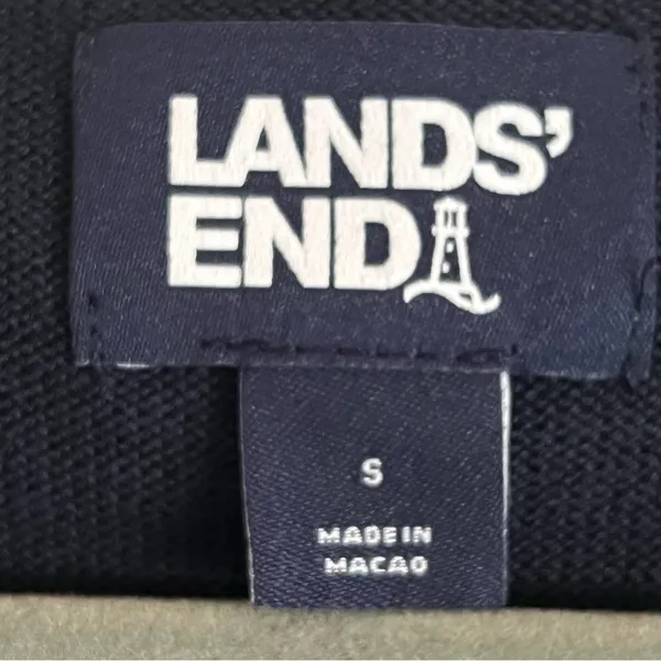 NEW Land’s End Classic Cardigan sweater, navy blue, size S, relaxed fit - Image 2